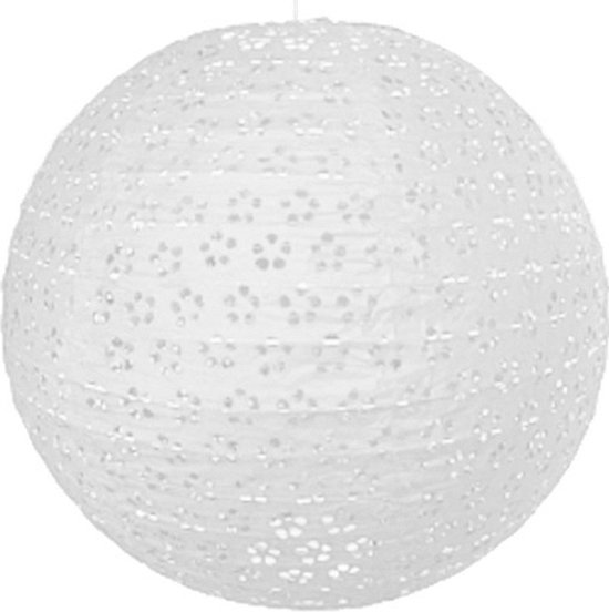 Luxe witte lampion 35 cm met lampionstokje - Sint Maarten lampionnen van Shoppartners — afbeelding 3