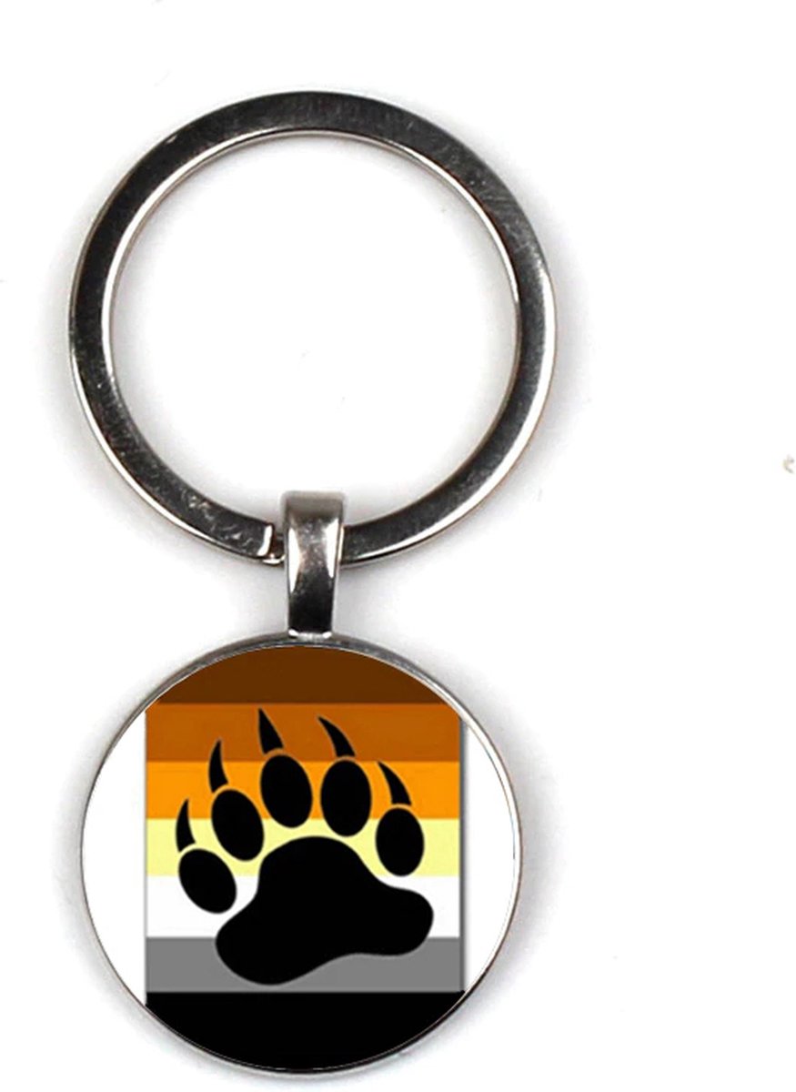 GoedeDoelen.Shop | RVS Sleutelhanger Bear Pride | Pride Sleutelhanger | Rainbow | Gay Bears | Statement | Sleutelhanger | Sleutelring | LGBTQ
