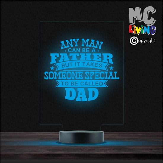 Led Lamp Met Gravering - RGB 7 Kleuren - Any Man Can Be A Father