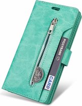 iPhone 13 Pro Luxe Book Case Hoesje met Koord - Portemonnee - Pasjeshouder - Magnetische Sluiting - Apple iPhone 13 Pro - Turquoise