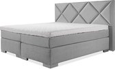 Luxe Boxspring 180x220 Compleet Grijs Suite ruiten