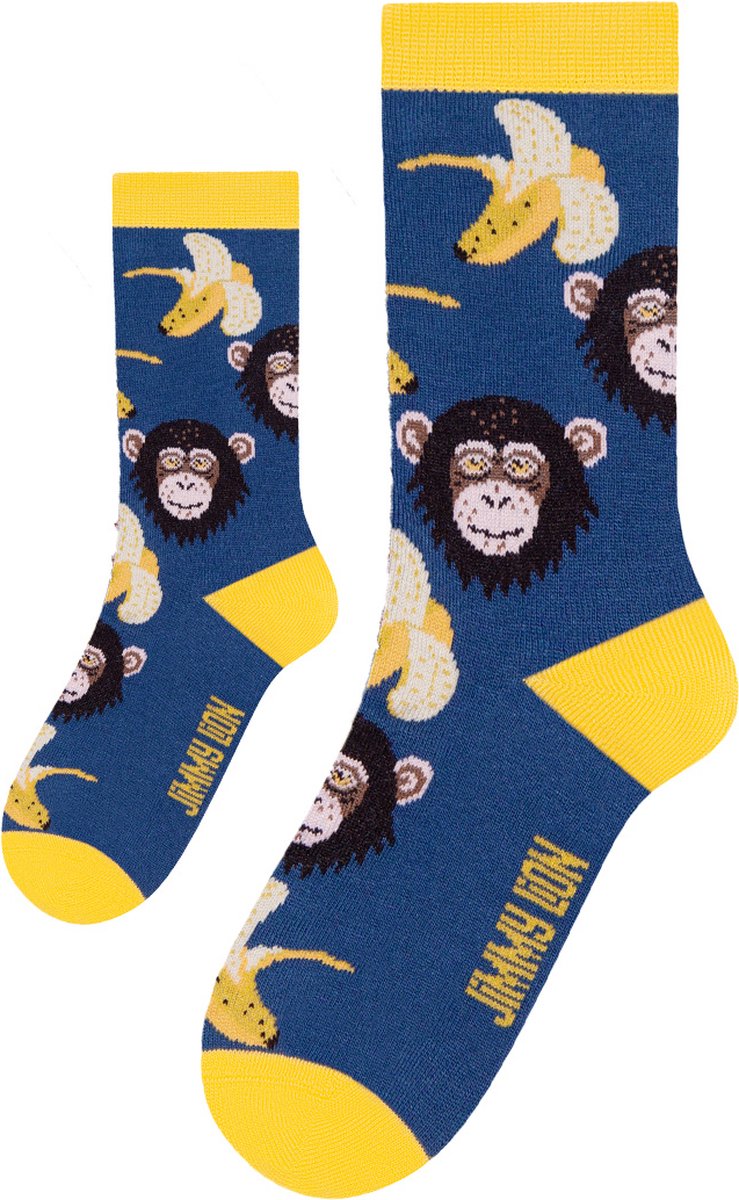 Zo Vader Zo Zoon/Dochter sokken Monkeys & Bananas | Maat: Vader 41 - 46 | Kind 1 - 3 jaar