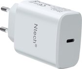 Ntech iPhone oplader - oplader iPhone - power adapter 20w - USB‑C-lichtnetadapter - USB-C Stekker iPhone 13 - voor Apple iPad - USB-C Lightning | Snellader iPhone 13 / 13 / 11 / iP