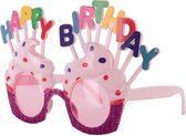 Carnival Toys Bril Happy Birthday Glitter Lichtroze/roze One-size