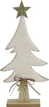 Non-branded Kerstboom Lizzy 20 X 43 Cm Hout/textiel Wit