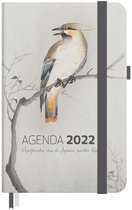 Agenda 2022 (13x18cm) - Vogelprenten van de Japanse meester Koson - Japanse pestvogel op tak - Incl. 4 ansichtkaarten