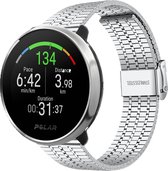 Stalen Smartwatch bandje - Geschikt voor  Polar Unite roestvrij stalen band - zilver - Strap-it Horlogeband / Polsband / Armband