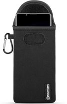 Hoesje voor Sony Xperia Pro-I - MobyDefend Neopreen Pouch Met Karabijnhaak - Insteekhoesje - Riemlus Hoesje - Zwart - GSM Hoesje - Telefoonhoesje Geschikt Voor: Sony Xperia Pro-I