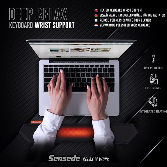 Repose-poignet pour clavier chauffant ergonomique Sensede USB