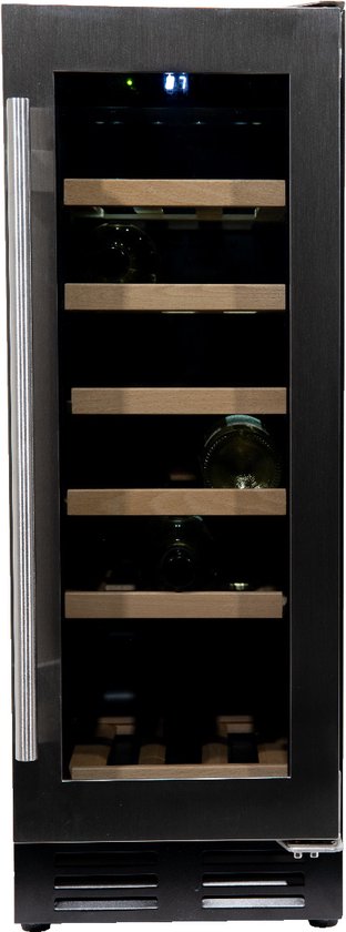 Koelkast: Vinata Premium Wijnklimaatkast Vrijstaand  - RVS - Wijnkoelkast 18 flessen - Wijnkast glazen deur, van het merk Vinata