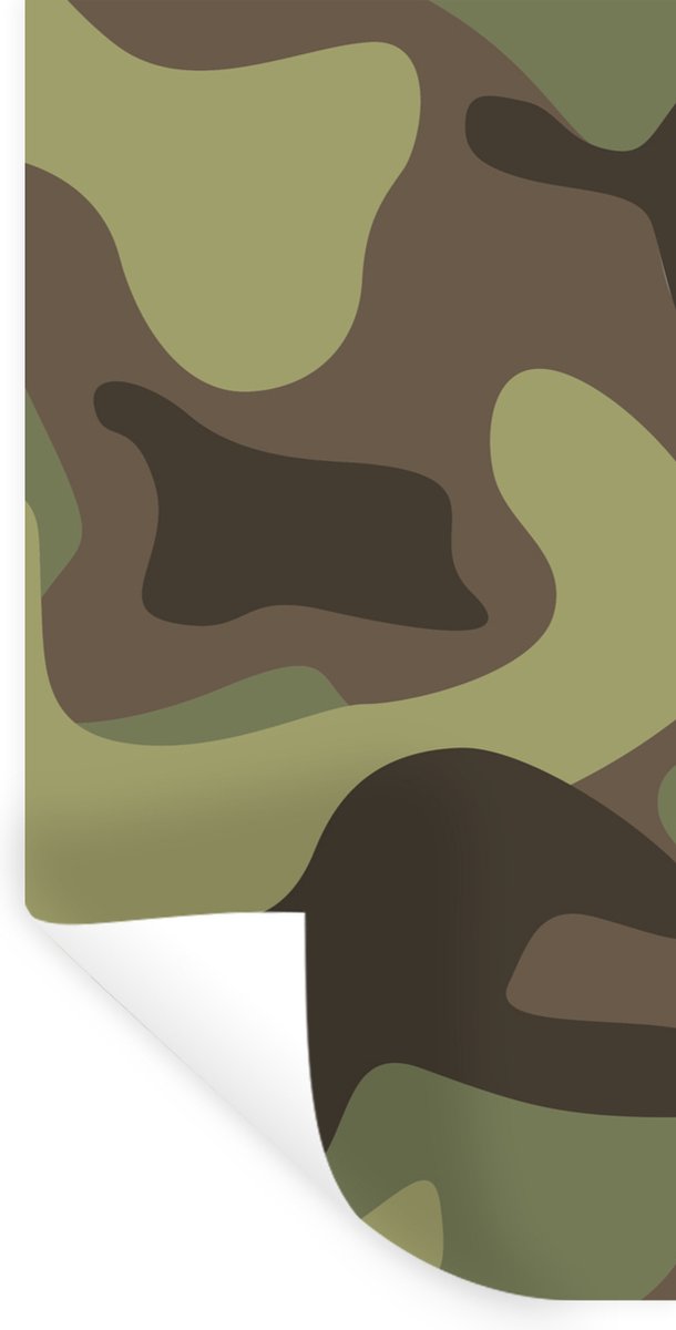 Muurstickers - Sticker Folie - Illustratie van een camouflage patroon - 20x40 cm - Plakfol