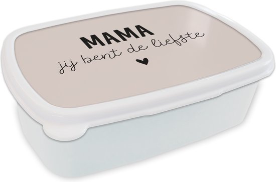 Boîte à pain Blanc - Boîte à lunch - Boîte à pain - Cadeau pour femme - Maman tu es la plus douce - Wit - 18x12x6 cm - Adultes