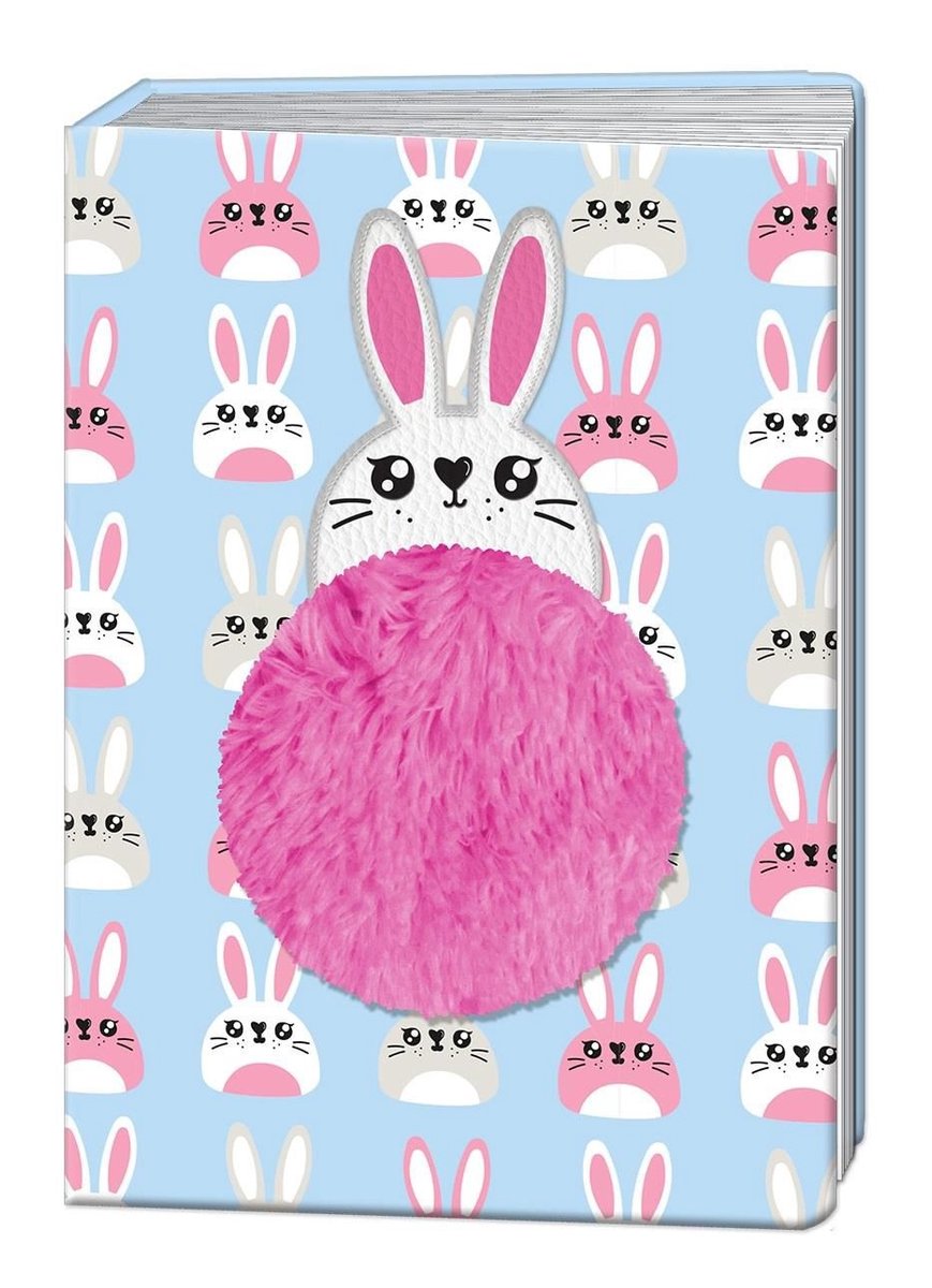 Blueprint Collections Notitieboek Happy Zoo Konijn A5 Blauw/roze