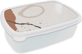 Broodtrommel Wit - Lunchbox - Brooddoos - Zomer - Abstract - Grijs - 18x12x6 cm - Volwassenen