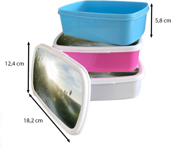 Lunch box Wit - Lunch box - Boîte à pain - Plage - Dune - Soleil - 18x12x6 cm - Adultes