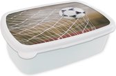 Broodtrommel Wit - Lunchbox Bal in het net - Brooddoos 18x12x6 cm - Brood lunch box - Broodtrommels voor kinderen en volwassenen