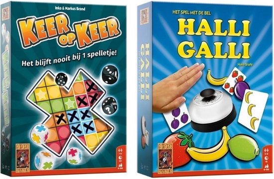 Afbeelding van het spel Spellenbundel - Dobbelspel - 2 Stuks - Halli Galli & Keer op Keer
