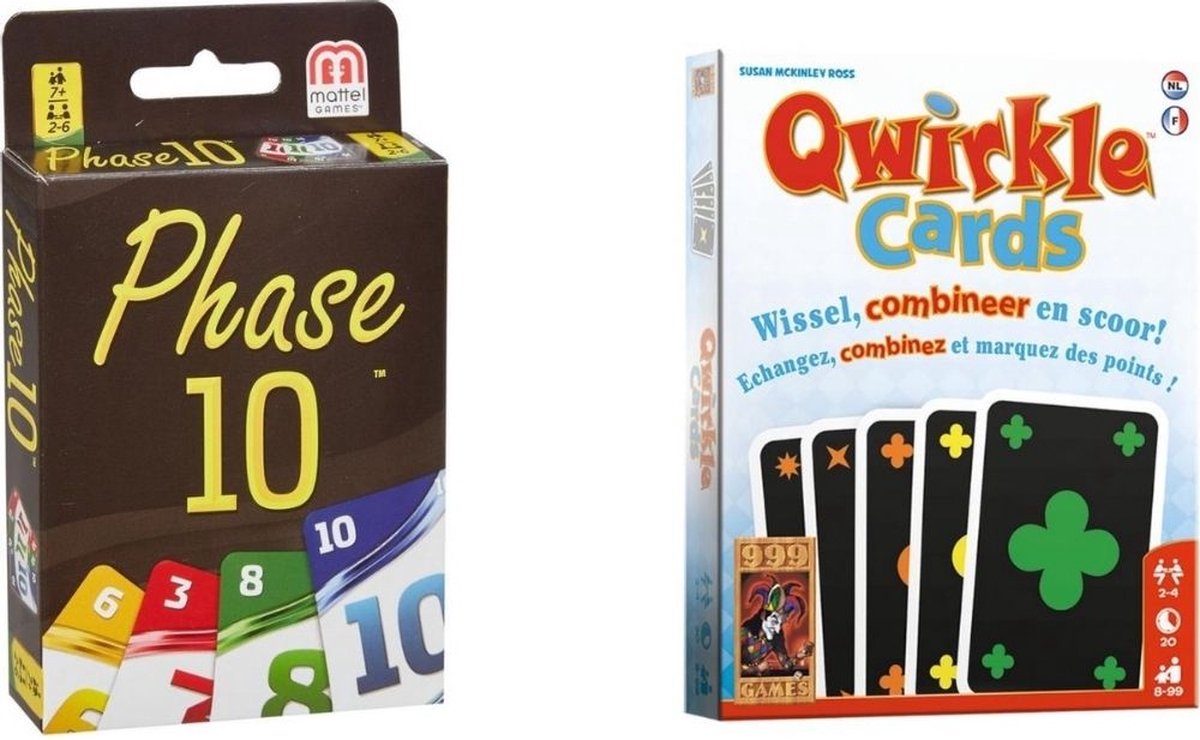 Spellenbundel - Kaartspel - 2 stuks - Phase 10 & Qwirkle Kaartspel - 999 Games