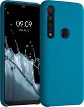 kwmobile telefoonhoesje geschikt voor Motorola Moto G8 Plus - Hoesje met siliconen coating - Smartphone case in Caribisch blauw