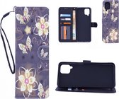 Samsung Galaxy A22 4G Bookcase hoesje met print - Butterflies And Flowers 3D