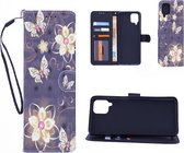 Bookcase Geschikt voor: Samsung Galaxy A22 4G hoesje met print - Butterflies And Flowers 3D