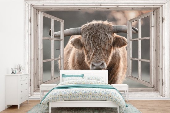 Papier peint - Papier peint photo peint Highlander écossais - Animal - Transparent - Largeur 525 cm x hauteur 350 cm