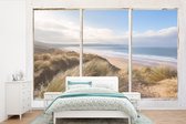 Behang - Fotobehang Doorkijk - Strand - Zee - Breedte 420 cm x hoogte 280 cm