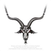 Alchemy Ketting Baphometica (Large Baphomet Skull) Zilverkleurig