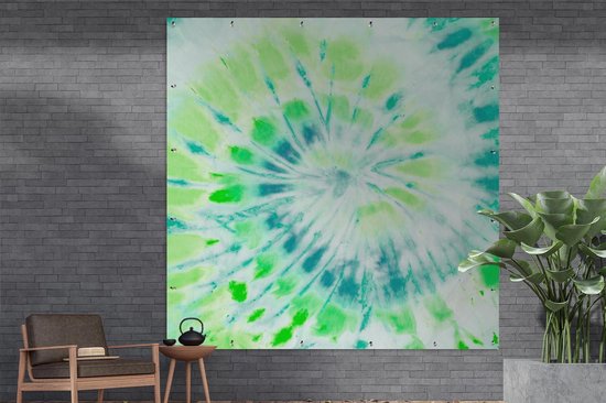 Affiche de Jardin Tie dye - Spirale - Hippie - 200x200 cm - Toile jardin