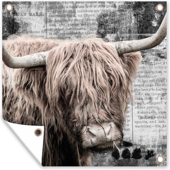 Tissu de jardin Highlander écossais - Journal - Rétro - 100x100 cm