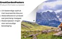 Grote tuinposter met een koe in de Alpen.