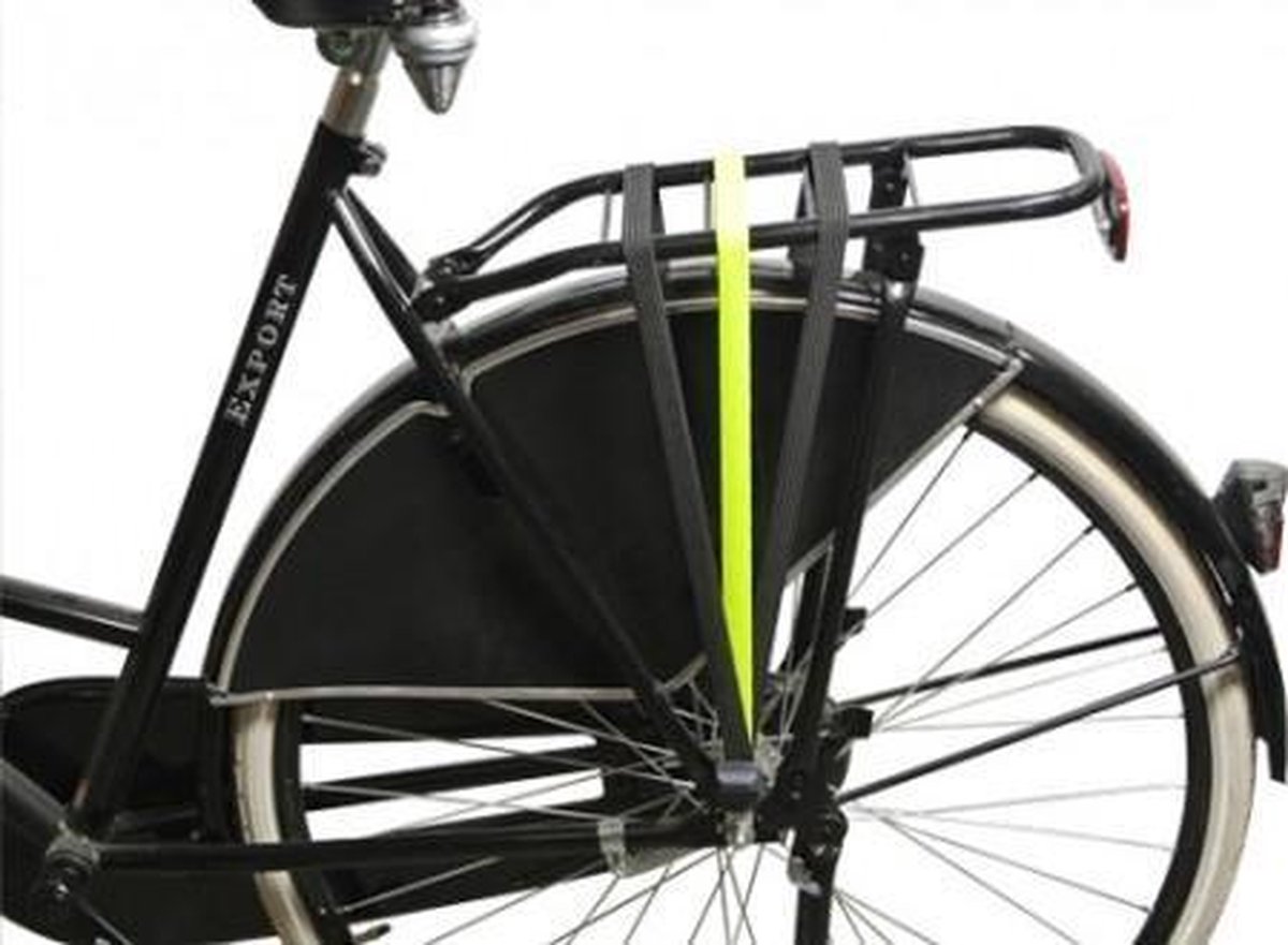 DE POORT snelbinder 65cm zwart / lime  (op kaart)