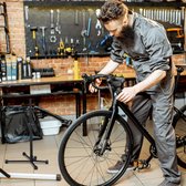 Relaxdays Fietsstandaard achterwiel - 30 kg - fietsenhouder - onderhoud - tot 27,5" -zwart