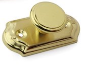 RVS deurknop op schild 65x33mm Messing