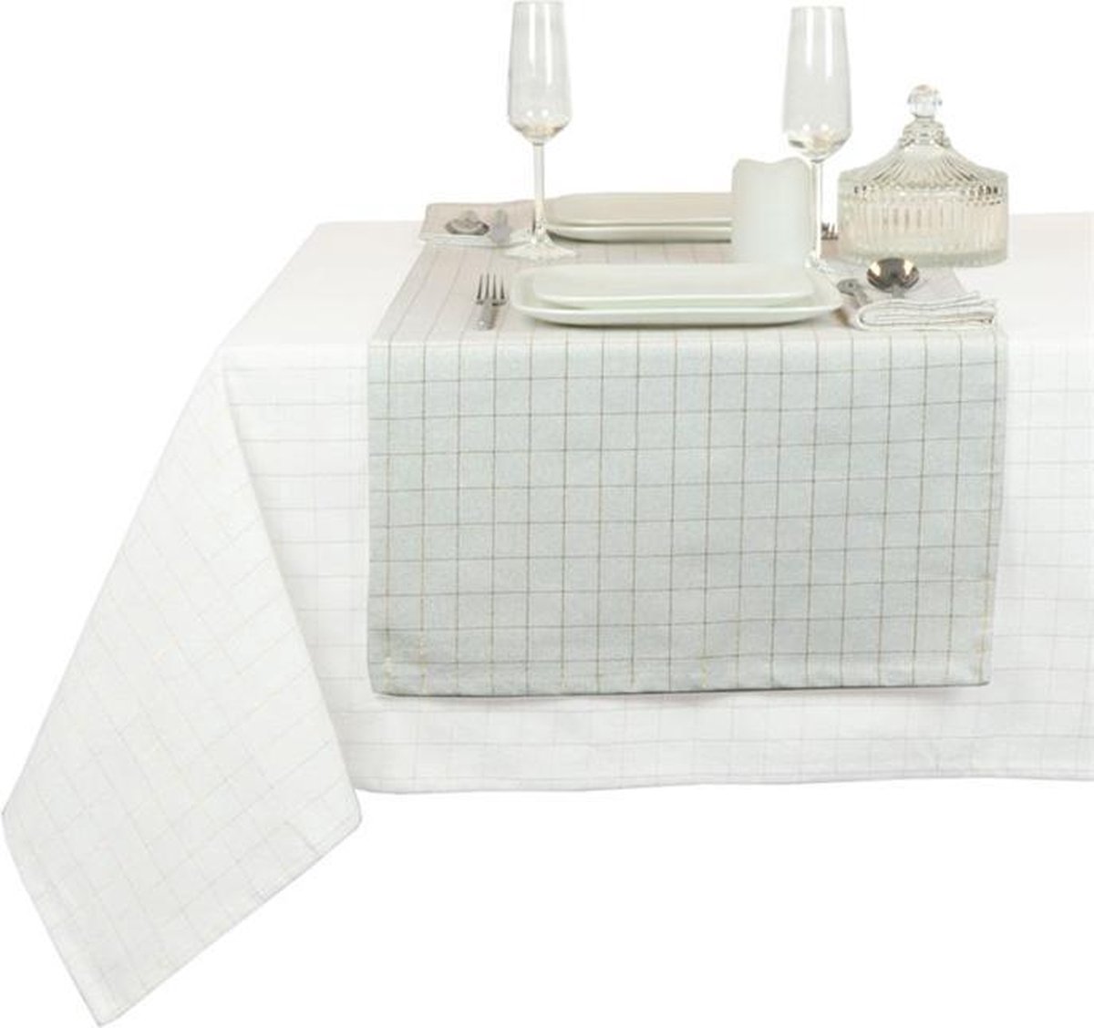 Unique Living | Tafelloper Tyra 45x150cm white