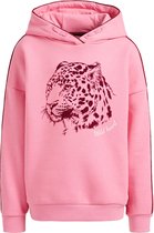 WE Fashion Meisjes sweater met opdruk en capuchon