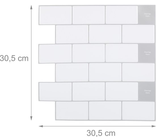 tegelstickers mozaïek - 23,5 x 23,5 cm - 10 stuks - zelfklevend - 3D