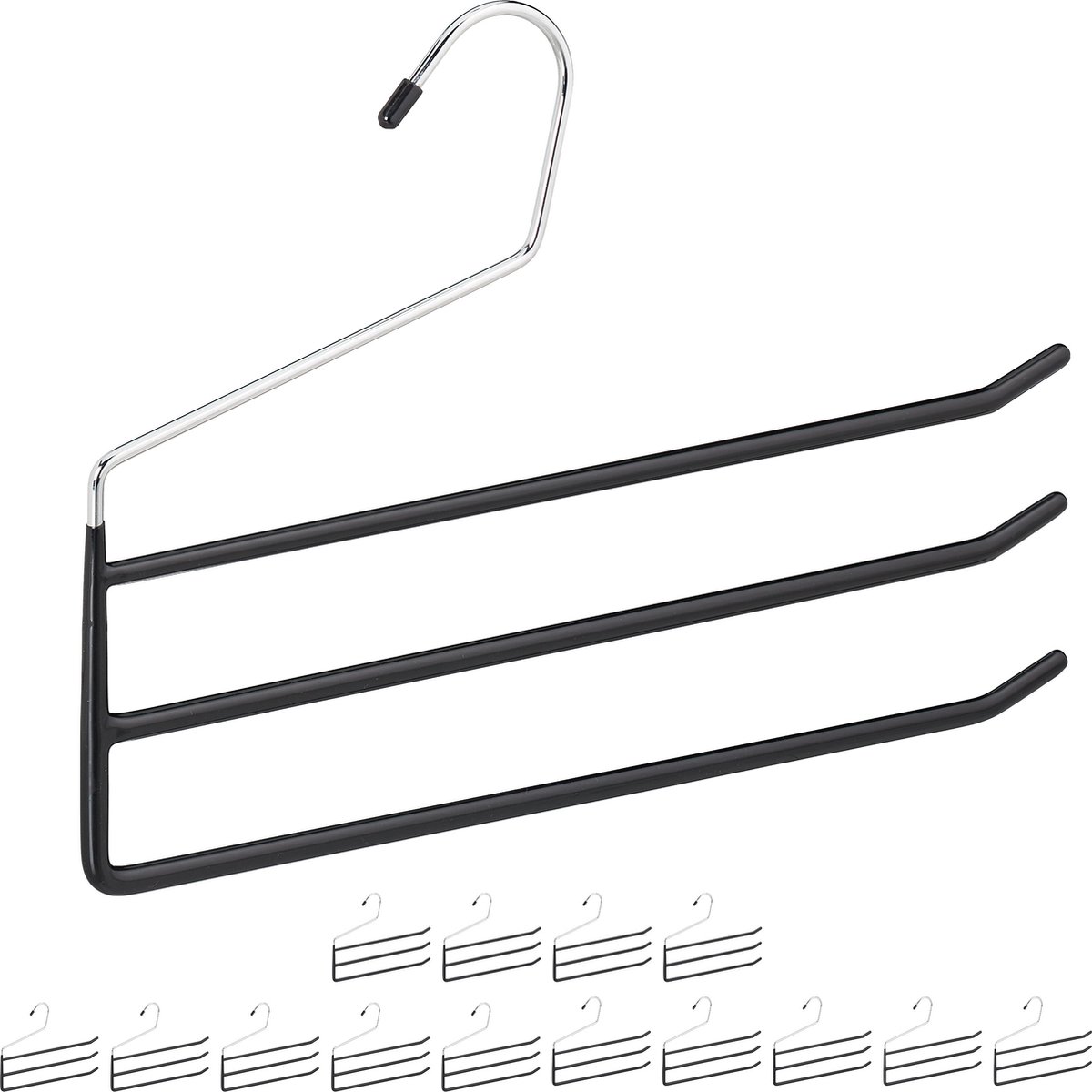 15x broekhangers antislip - kledinghanger voor meerdere broeken - kleerhanger