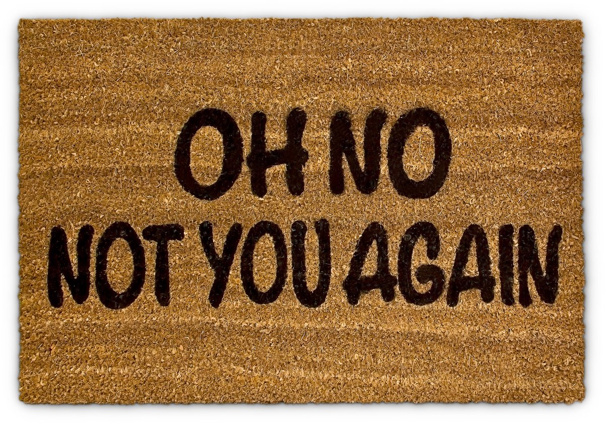 deurmat kokos - met tekst oh no - 40 x 60 cm - antislip - binnen en buiten