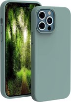 Hoesje Geschikt voor iPhone 13 Pro – Liquid siliconen backcover – Pine Groen