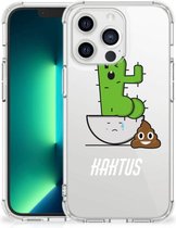 Siliconen Hoesje iPhone 13 Pro Max Telefoon Hoesje met doorzichtige rand Cactus Poo