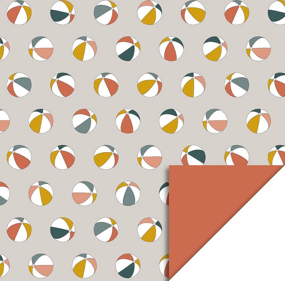 Winkeltje van Geluk - Cadeaupapier - Inpakpapier - Kaftpapier - Beach Ball - Sand - 70x300 cm