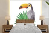 Papier peint photo peint vinyle - Illustration aquarelle d'un toucan largeur 300 cm x hauteur 300 cm - Tirage photo sur papier peint (disponible en 7 tailles)