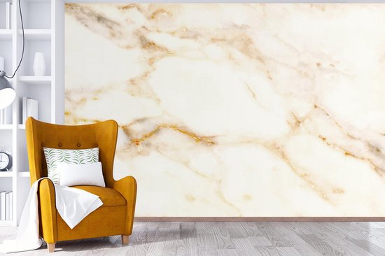Papier peint - Papier peint Papier peint photo Marbre - Motifs - Wit - Largeur 330 cm x hauteur 220 cm