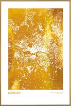 JUNIQE - Poster met kunststof lijst London gouden -40x60 /Goud & Wit