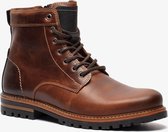 Van Beers leren heren veterboots - Cognac - Maat 45 - Echt leer