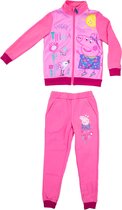 Peppa Pig  set joggingpak / trainingspak / vrijetijdspak - Vest + Broek  - Lichtroze - Maat 122 (maatlabel 128)