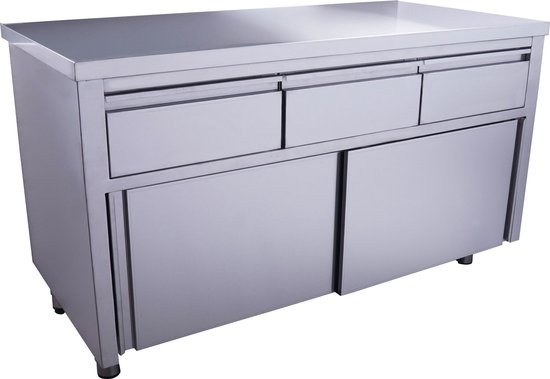 Armoire à portes coulissantes - 3 tiroirs 1600x700mm, Saro 700-2215