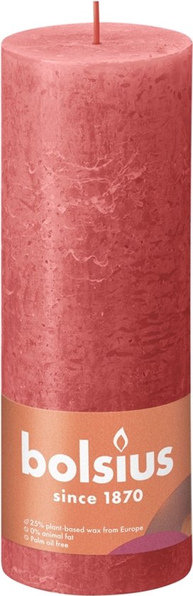 Bolsius Stompkaars Blossom Pink Ø68 mm - Hoogte 19 cm - Roze - 85 branduren