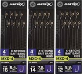 Matrix Onderlijn MXC-4 X-Strong Bait Band Rigs 4” (10cm) Eyed - Barbless - Maat : Haak16